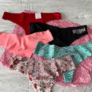 Group of VS/Pink/Auden No-Show Thong Underwear, Medium